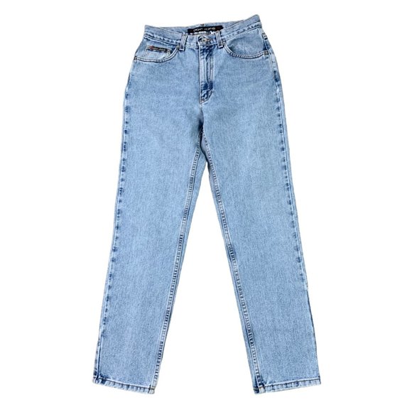 Dkny Denim - 🟣 DKNY Women's Size 6 Blue Denim Mid Rise Tapered Jeans
